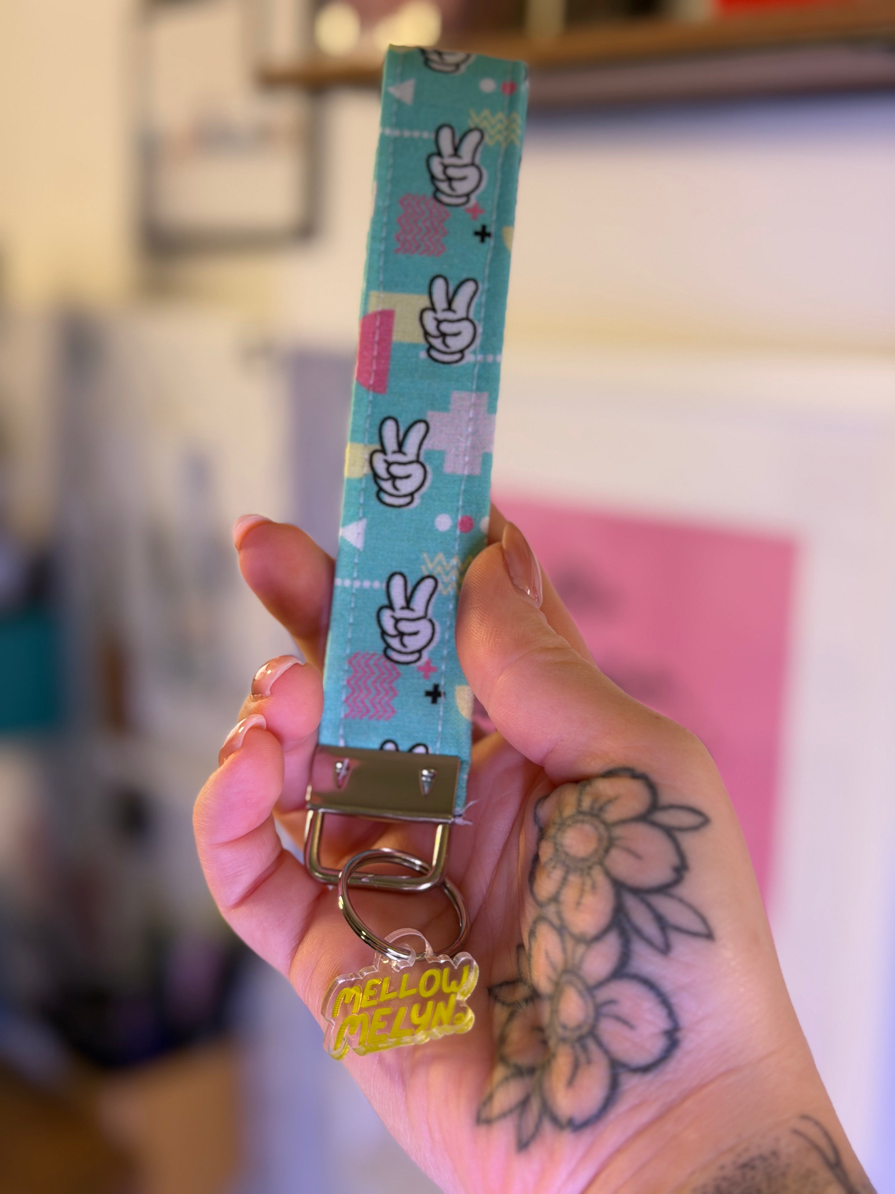 Peace Hands Wristlet Keychain