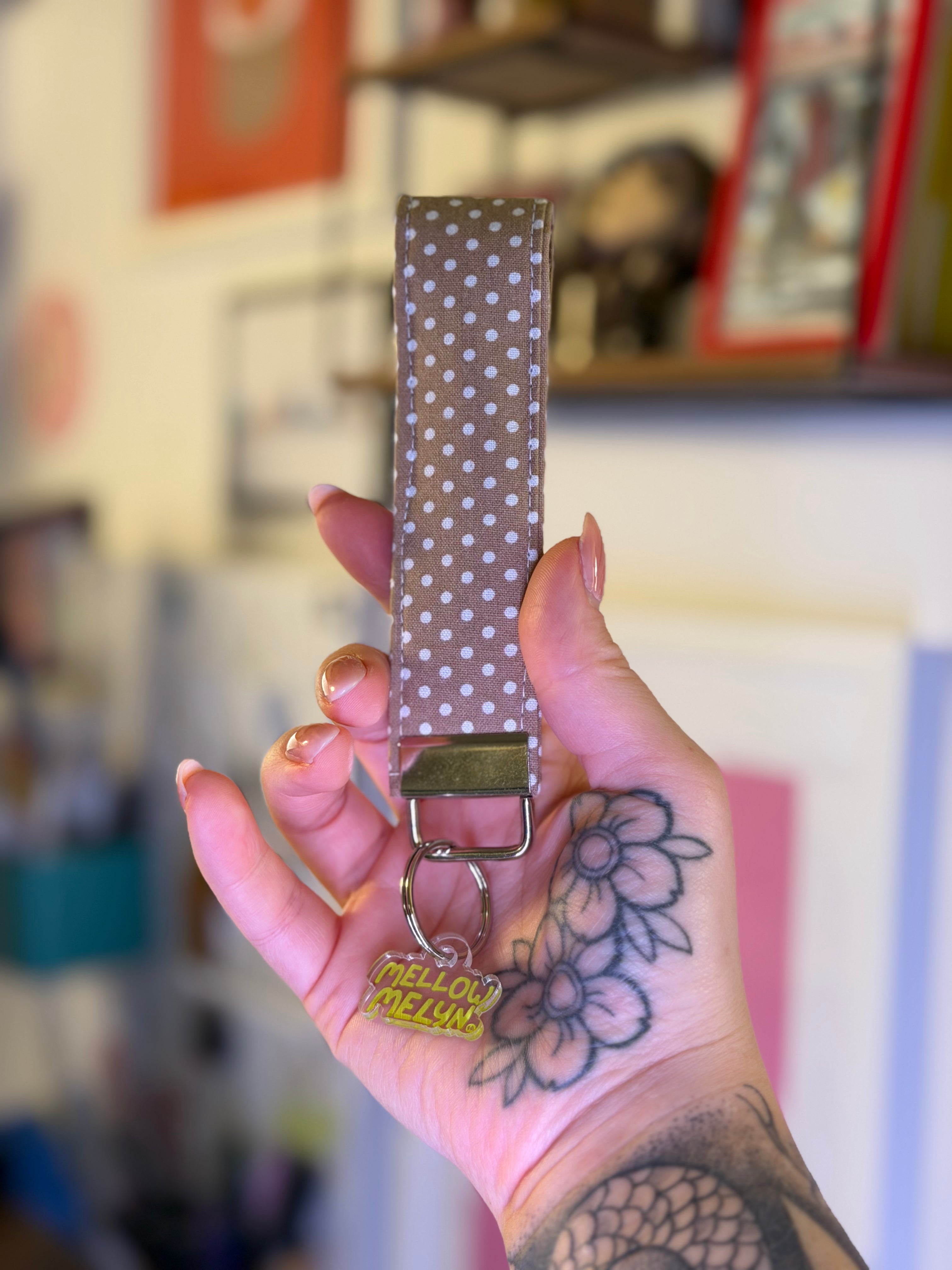 Polka Dot Wristlet Keychain