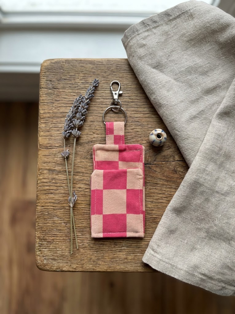 Pink Lip Balm Holder Keychain